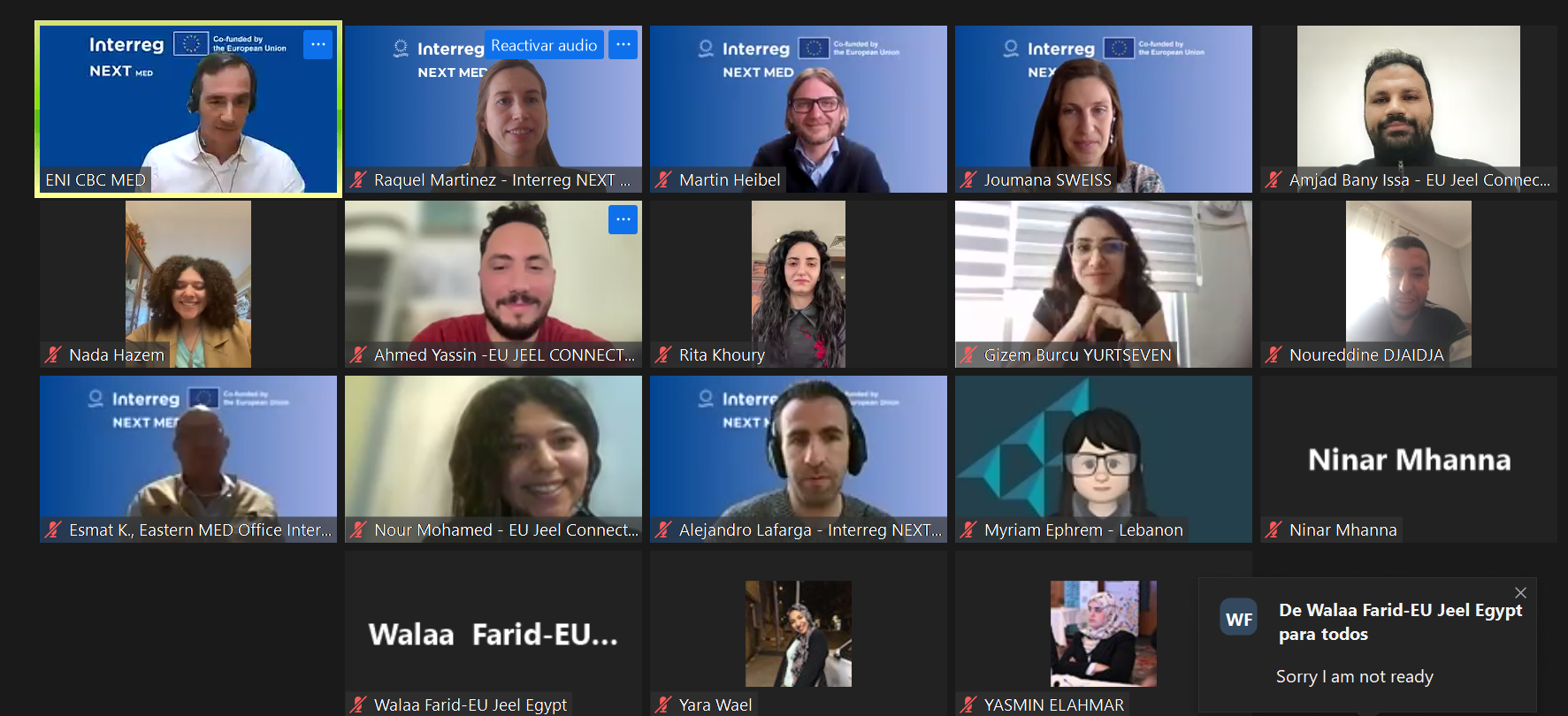 Participants in the online dialogue with young people on Mediterranean water challenges