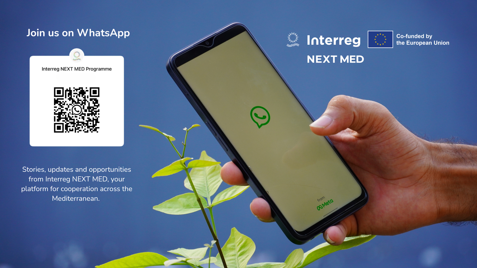إطلاق القناة الرسمية لبرنامج Interreg NEXT MED على واتساب!