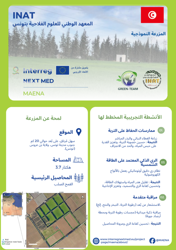 INAT (Institut National Agronomique de Tunisie) demonstration farm infosheet in Arabic