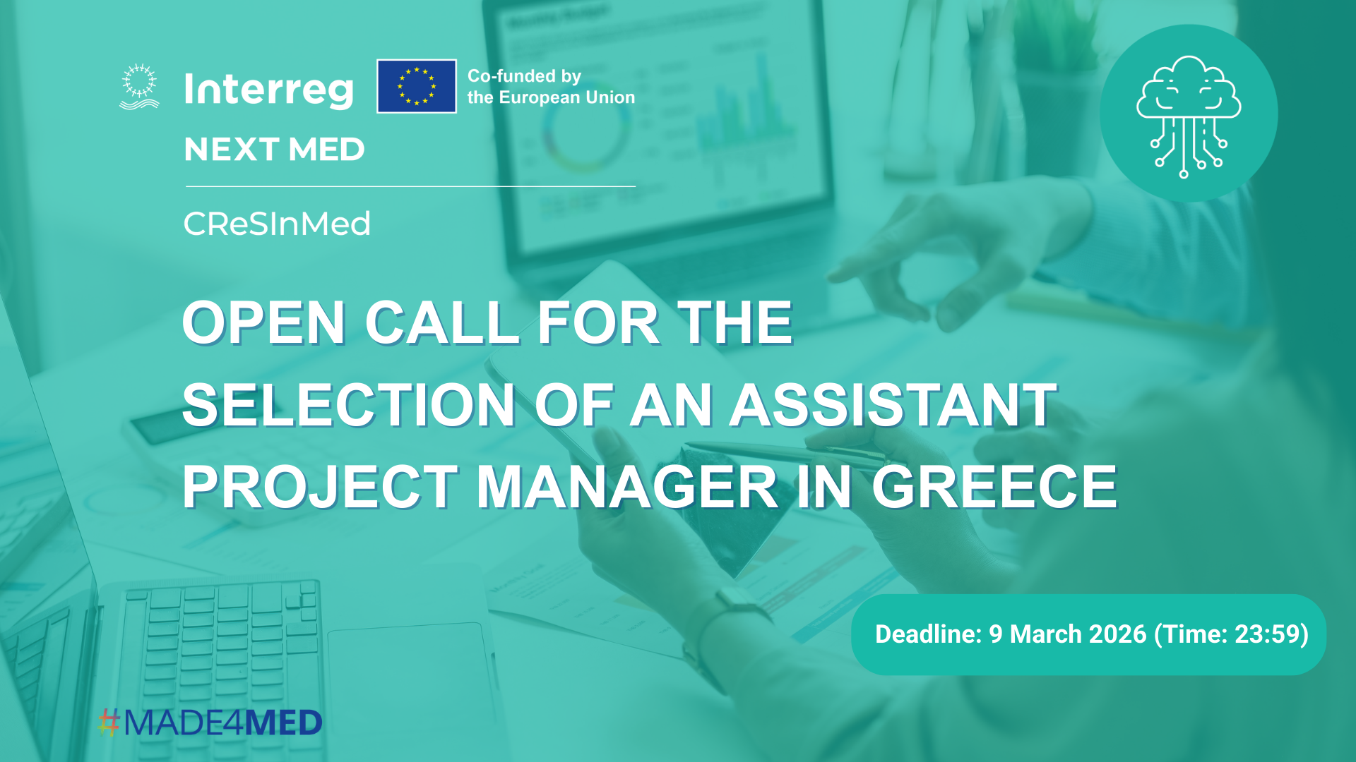 CReSInMed: Open call for the selection of an assistant project manager in Greece