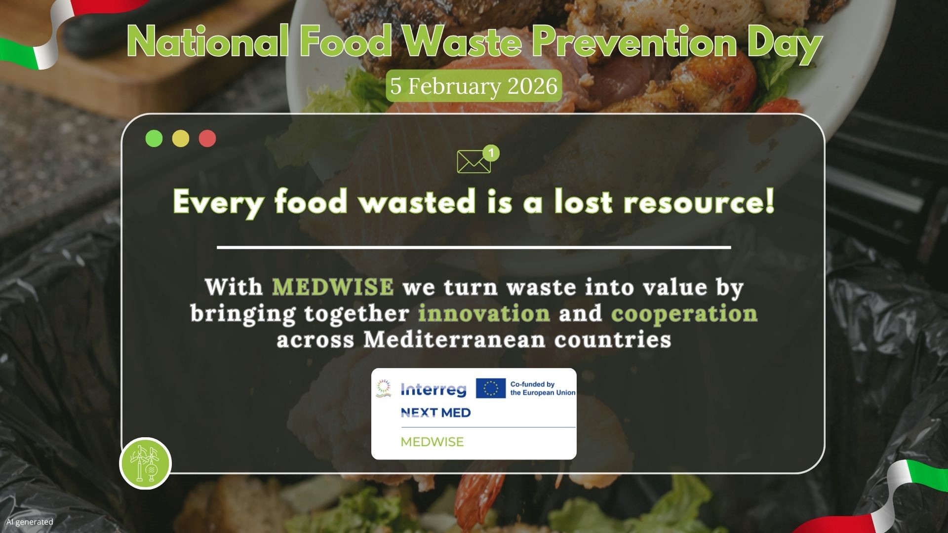 MEDWISE promotes food waste prevention on the occasion of the Italian National Food Waste Prevention Day – 5 February 2026
