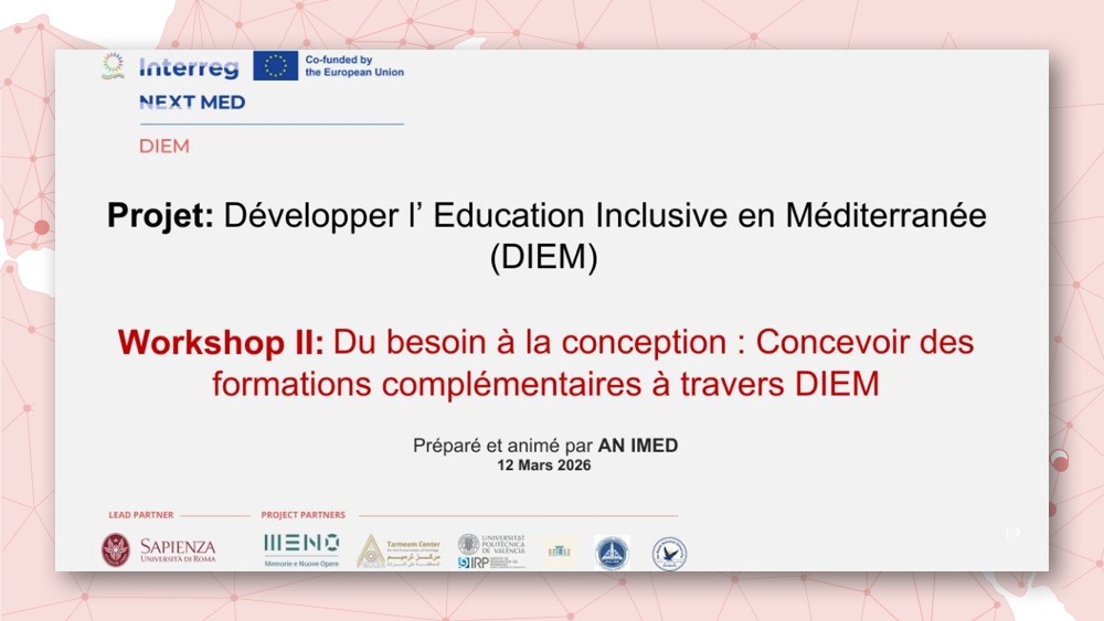 DIEM Workshops in Tunisia on Cultural Heritage Education and Skills Development