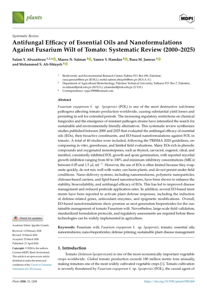 EONANOBIOPS Offers New Hope Against Tomato Crop Disease Through Essential Oils and Nanotechnology
